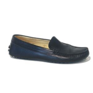 TOD'S Penny Loafers Women's Size 6.5 Blue Pebbling Outsoles Driving Shoes